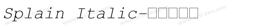 Splain Italic字体转换